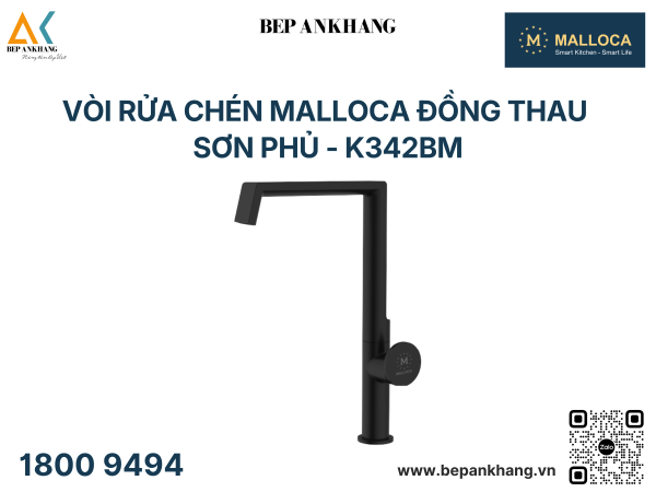Vòi rửa chén Malloca đồng thau sơn phủ - K342BM